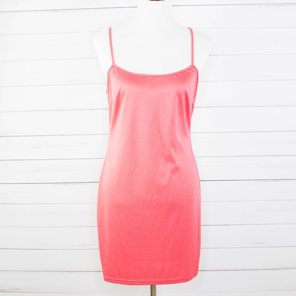 coral slip dress